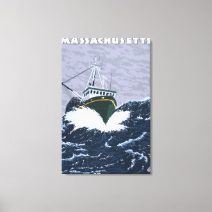 MassachusettsCrab Fishing Boat Scene Canvas Print