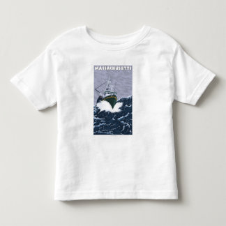 MassachusettsCrab Fishing Boat Scene Toddler T-Shirt