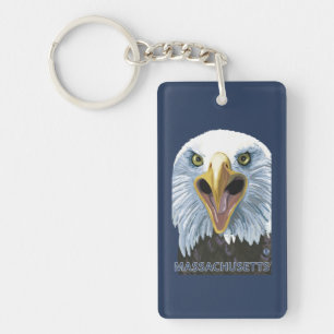 MassachusettsEagle Up Close Key Ring