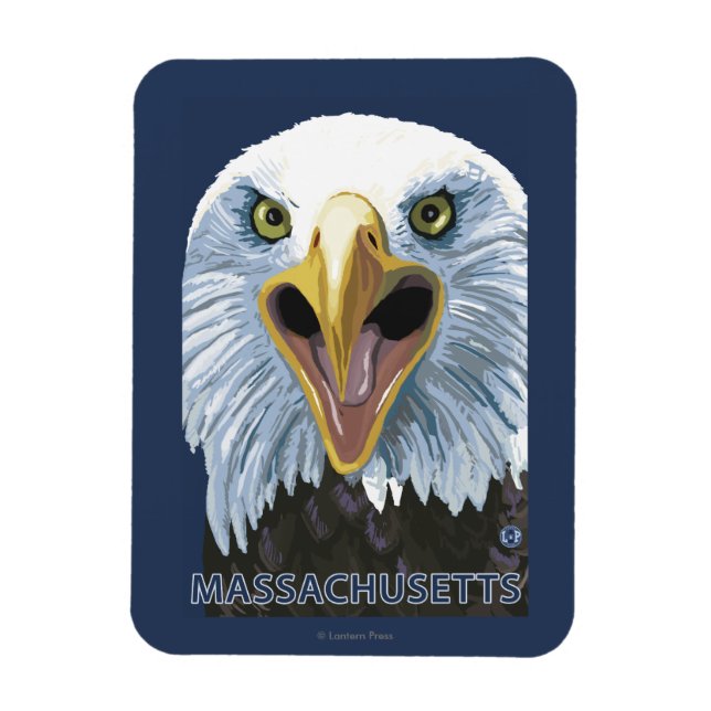MassachusettsEagle Up Close Magnet (Vertical)