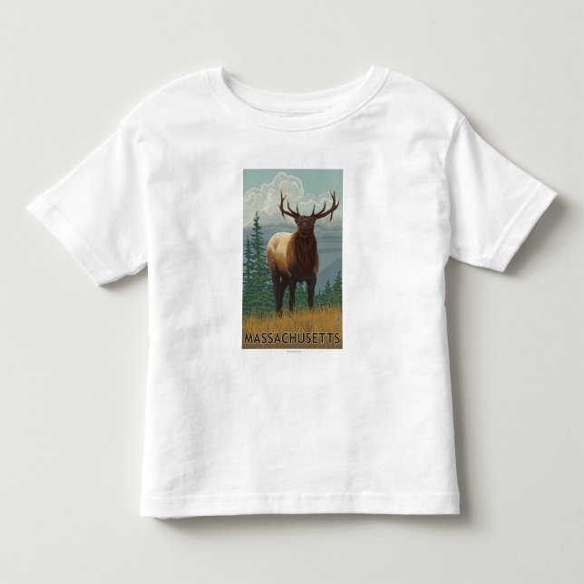 MassachusettsElk Scene Toddler T-Shirt (Front)