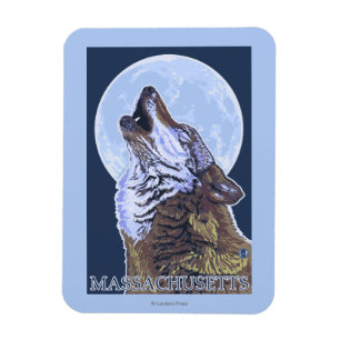 MassachusettsHowling Wolf Magnet
