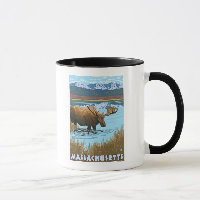 MassachusettsMoose Drinking in Lake Mug (Right)