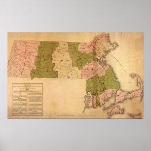 MassachusettsPanoramic MapMassachusetts Poster