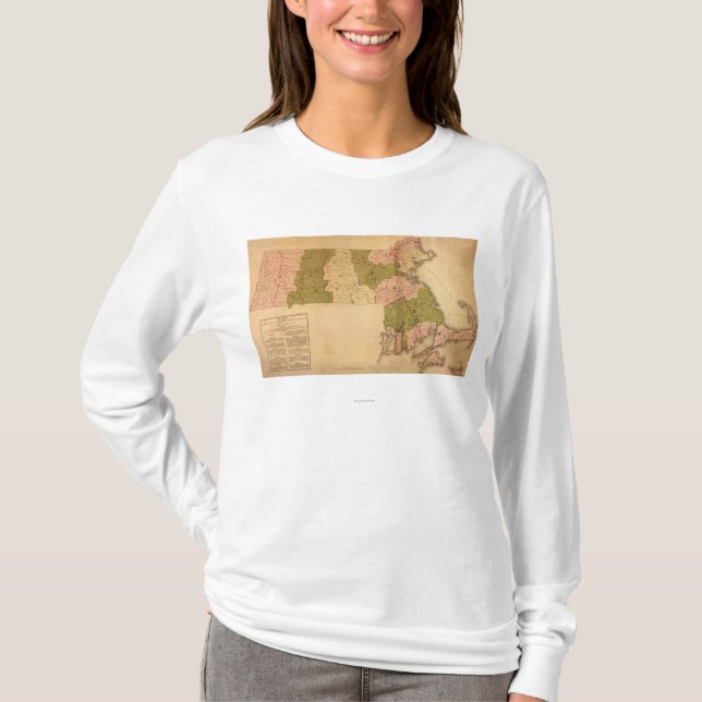 MassachusettsPanoramic MapMassachusetts T-Shirt (Front)