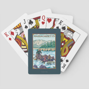 MassachusettsRiver Rafting Scene Playing Cards