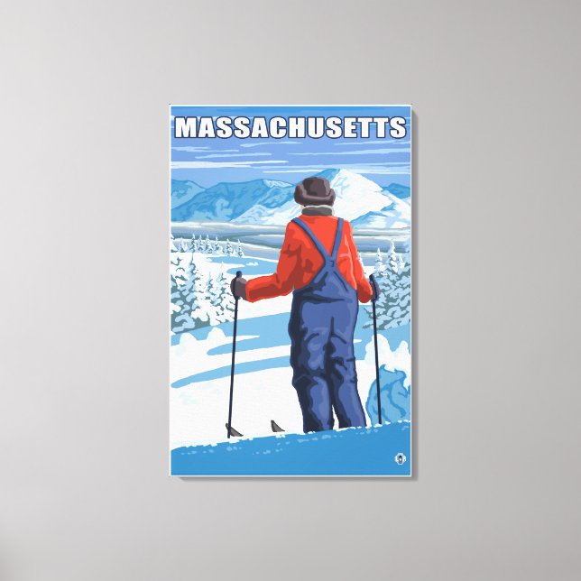 MassachusettsSkier Admiring View Canvas Print (Front)