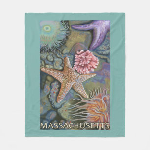 MassachusettsTidepool Scene Fleece Blanket