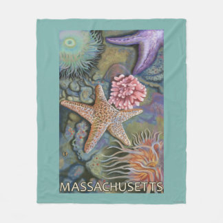 MassachusettsTidepool Scene Fleece Blanket