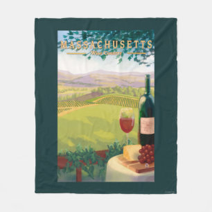 MassachusettsWine Country Scene Fleece Blanket