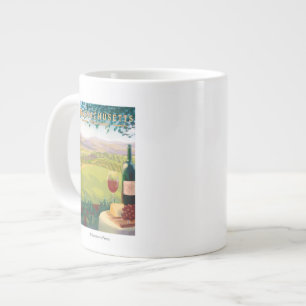 MassachusettsWine Country Scene Large Coffee Mug