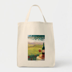 MassachusettsWine Country Scene Tote Bag