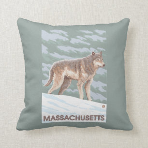 MassachusettsWolf Scene Cushion