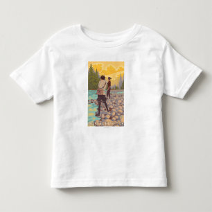 MassachusettsWomen Fly Fishing Scene Toddler T-Shirt
