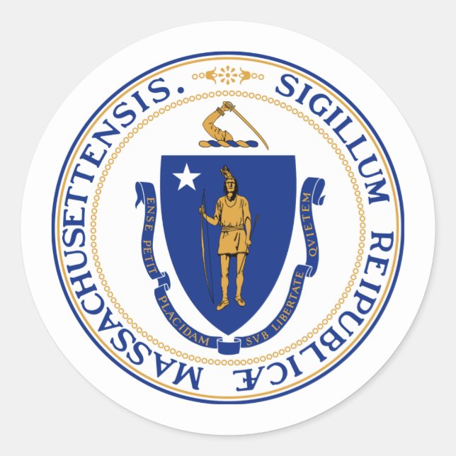 Massachusite Seal, Seal of Massachusetts Sticker (Front)