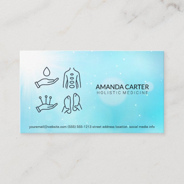 Massage | Acupuncture Holistic Medicine  Business Card (Front)