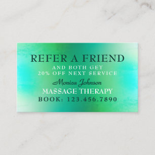 Massage and wellness referral card