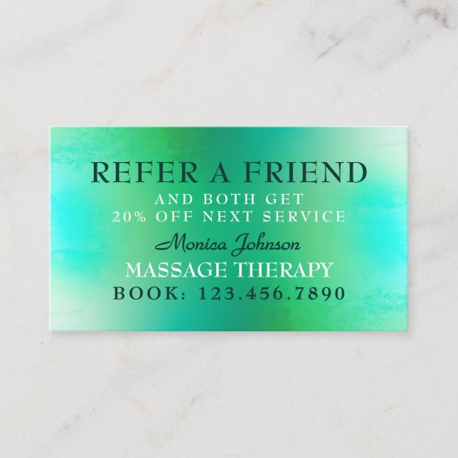 Massage and wellness referral card (Front)