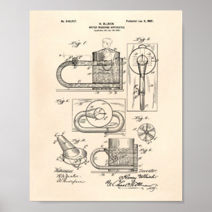 Massage Apparatus 1900 Patent Art Old Peper Poster