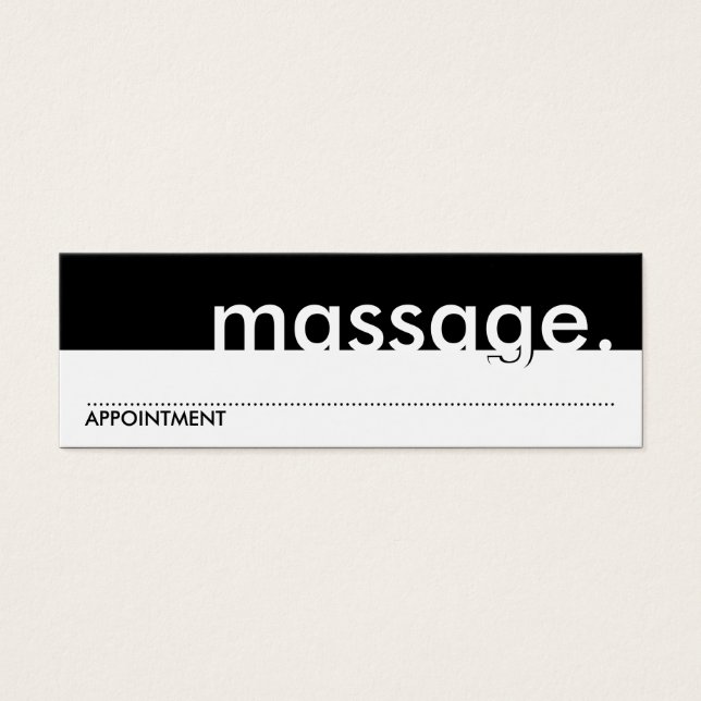 massage. (appointment card) (Front)