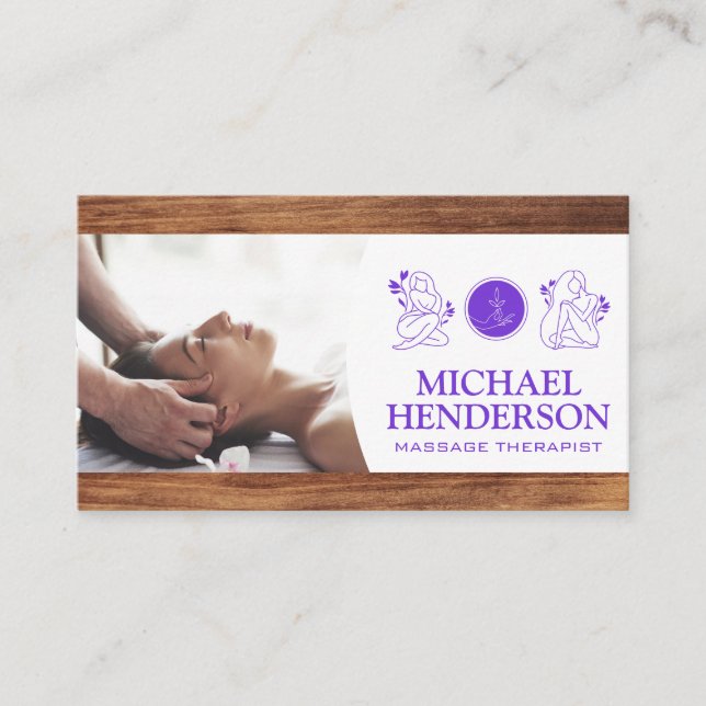 Massage | Beauty Health Care | Wood Business Card (Front)