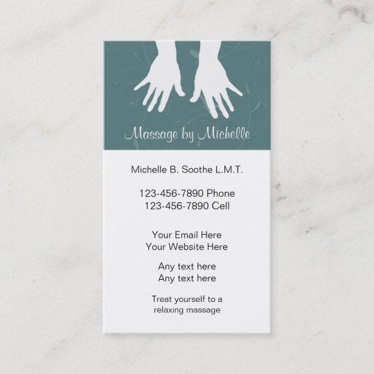 free word printable massage business card template