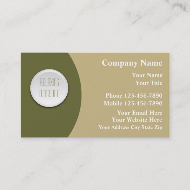 Massage Business Cards (Front)