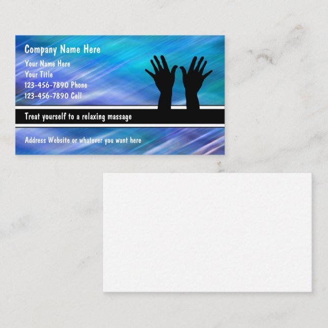 Massage Business Cards Modern Design (Front/Back)
