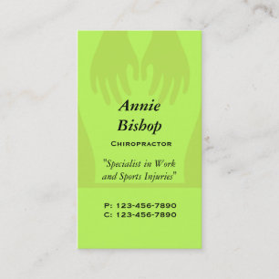 Massage/ Chiropractor Business Card/ Green Business Card