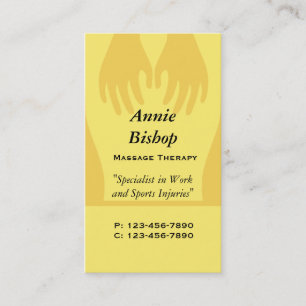 Massage/ Chiropractor Business Card/ Yellow Card