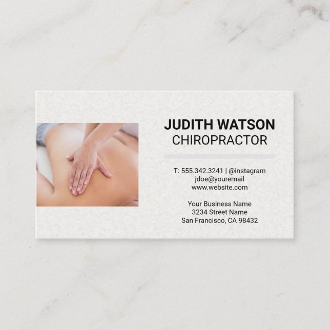 Massage Chiropractor Session Business Card (Front)