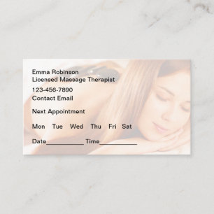 Massage Client Appointment Reminder Business Cards