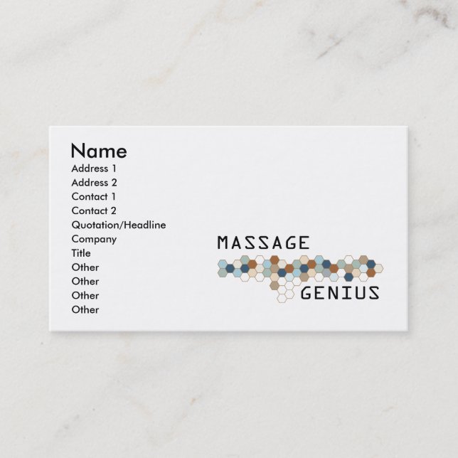 Massage Genius Business Card (Front)