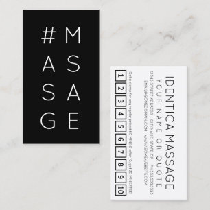 #MASSAGE hashtag loyalty punch card