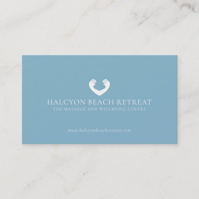 Massage heart hands logo retreat business card (Front)