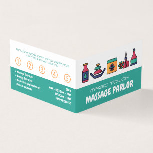 Massage Icons, Massage Therapist, Parlor Loyalty Business Card