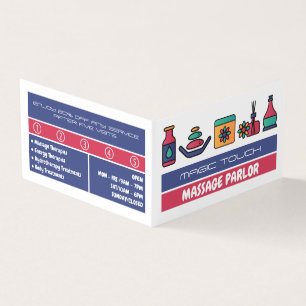 Massage Icons, Massage Therapist, Parlor Loyalty Business Card