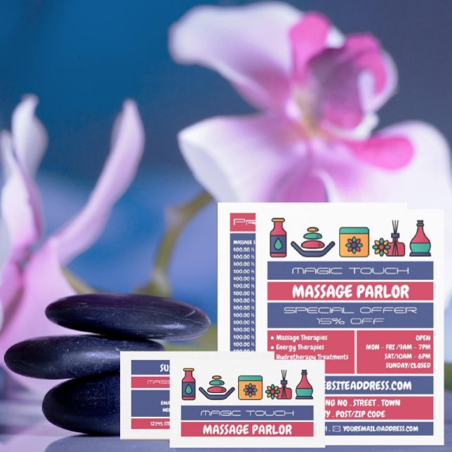 Massage Icons, Massage Therapy, Massage Parlour Flyer (Creator Uploaded)