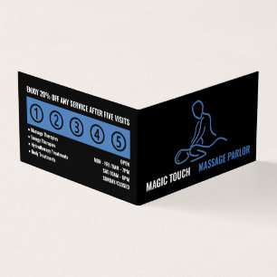 Massage Logo, Massage Therapist, Parlor Loyalty Business Card