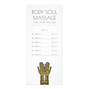 Massage Practice Henna Mehndi Price List Rack Card