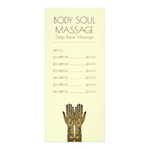 Massage Practice Henna Mehndi Price List Rack Card