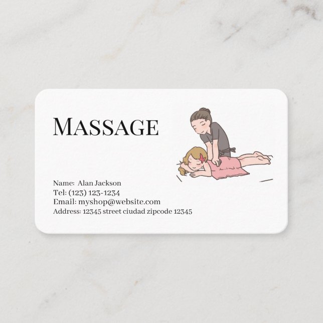 massage  services editable   business card (Front)