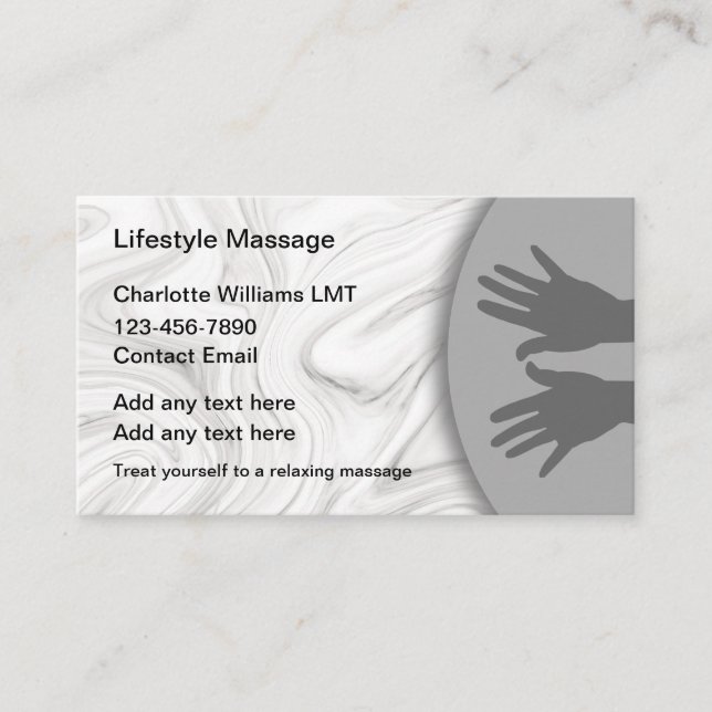 Massage Services Trendy Business Cards (Front)