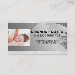 Massage Session Watercolor Artistic Grey Business Card