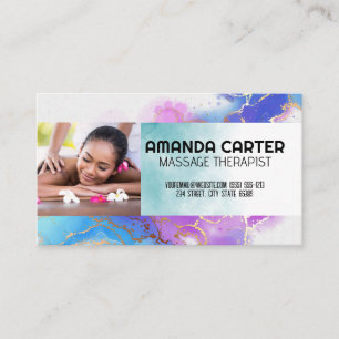 Massage Session Watercolor Business Card