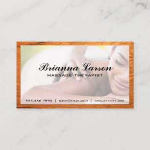 Massage Session Wood Trim Business Card