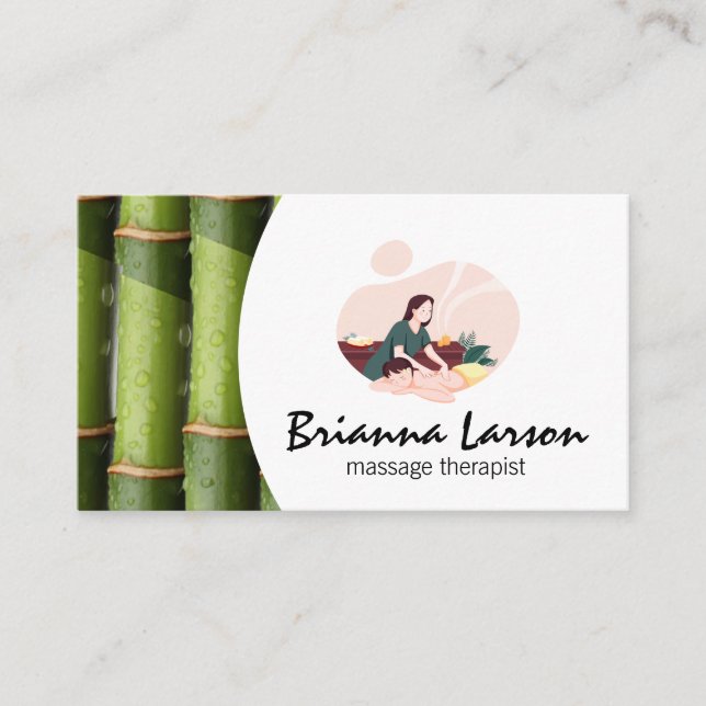 Massage Spa | Bamboo Business Card (Front)