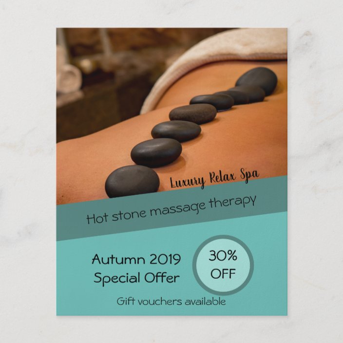 Massage Spa business leaflet discount offer Flyer Zazzle