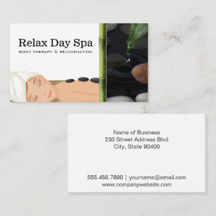 Massage Spa   Water Drop Leave  Business Card