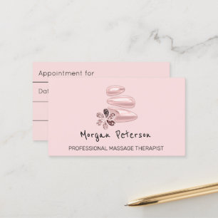 Massage Spa Wellness Beauty Pink Custom Logo Appointment Card
